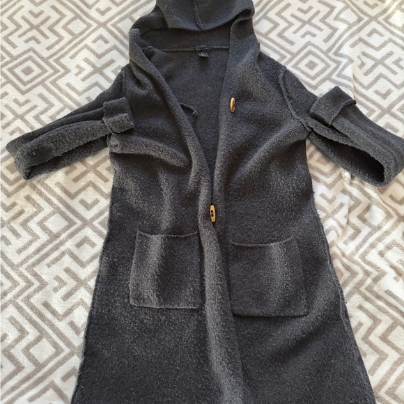 Tahari Jackets & Blazers - Tahari Charcoal Teddy Jacket with Hood